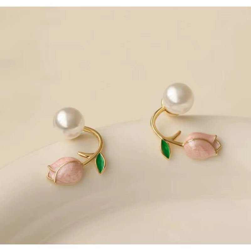 Tulip Flower Stud Earrings 