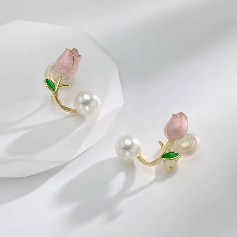 Tulip Flower Stud Earrings 